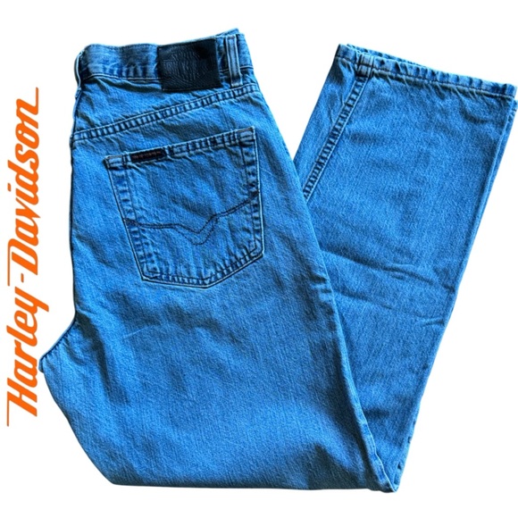 LBN Harley-Davidson Men’s VTG Jeans 36x30 Blue Denim Classic Straight Leg - Picture 2 of 11